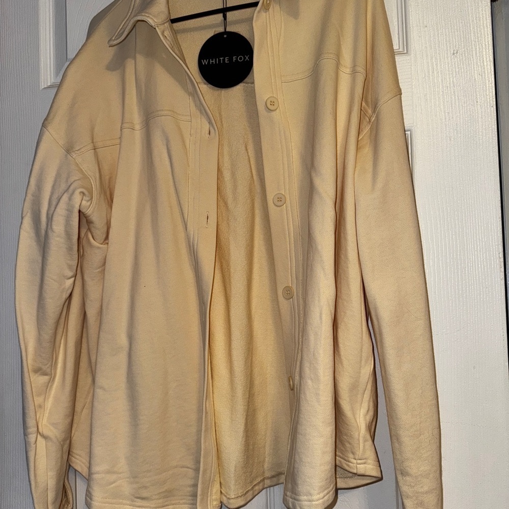White Fox Cream Button-Up Shirt